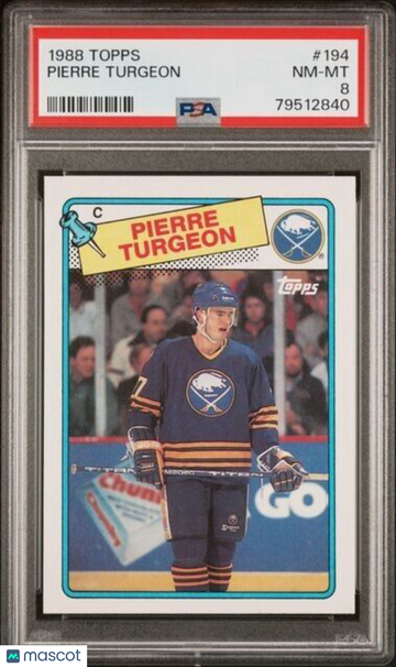 1988-89 Topps Pierre Turgeon #194 Rookie PSA 8