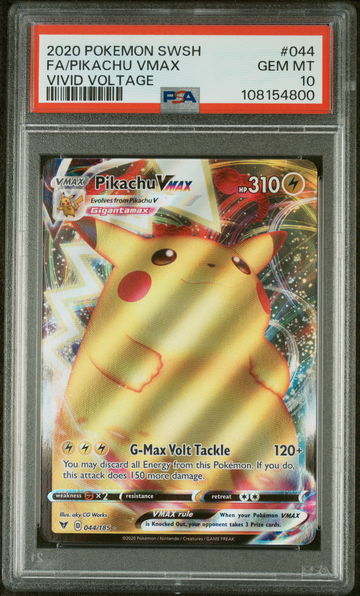 2020 Pokemon Sword and Shield Vivid Voltage Pikachu Vmax #44 /185 PSA 10