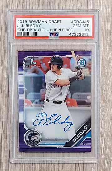 2019 Bowman JJ Bleday Purple Refractor Auto PSA 10