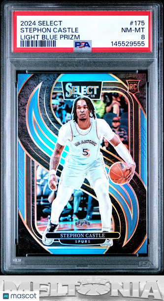 2024-25 Panini Select Stephon Castle #175 Light Blue Prizm RC PSA 8