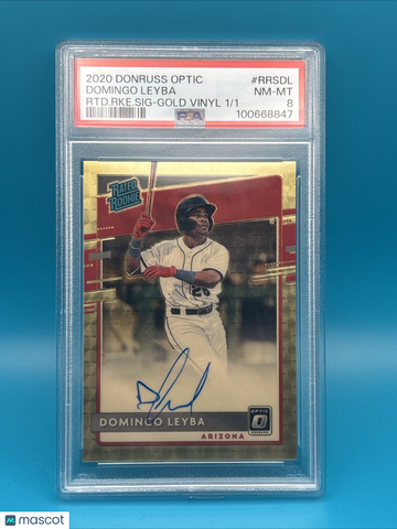 2020 PANINI DONRUSS OPTIC RATED ROOKIES SIGNATURES Domingo Leyba #RRSDL GOLD VINYL 1/1 Rookie PSA 8