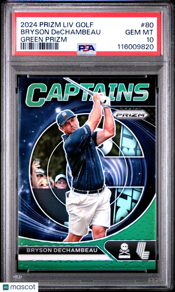 2024 Panini Prizm LIV Golf Bryson Dechambeau #80 Green PSA 10