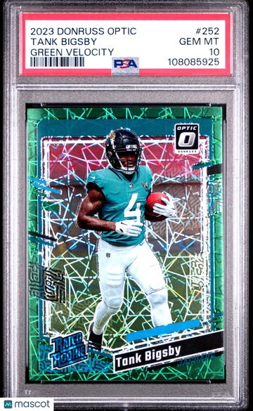 2023 Panini Donruss Optic Tank Bigsby #252 Green Velocity Rookie PSA 10