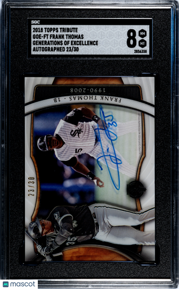 2018 Topps Tribute Frank Thomas #GOE-FT Generations Of Excellence Autograph SGC 8
