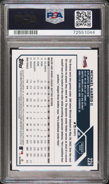 2023 Topps Series 1 Michael Harris II #226 RC PSA 10