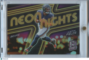 Justin Fields 2022 Spectra Neon Nights SSP CASE HIT Chicago Bears