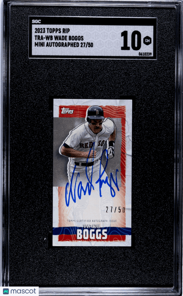 2023 Topps Rip Wade Boggs #TRA-WB Mini Autograph 50 SGC 10