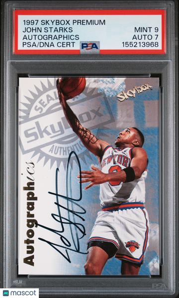 1997 Skybox Premium Autographics John Starks PSA 9 Auto 7