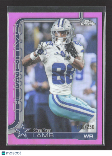 2022 Topps Chrome CeeDee Lamb #76 Pink Refractor 189/250
