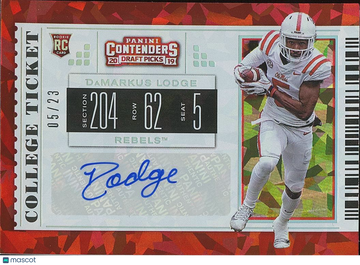Damarkus Lodge 2019 Panini Contenders Draft Picks Rookie Auto Panini Authentic Ole Miss Rebels