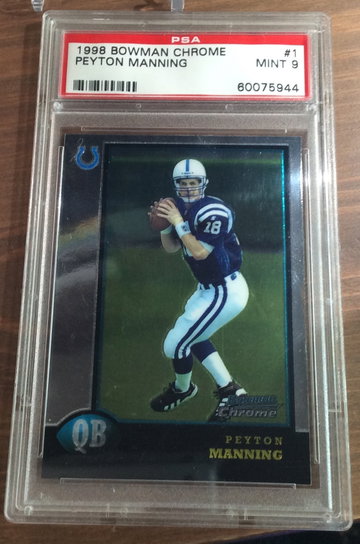 1998 Bowman Chrome Peyton Manning RC PSA 9