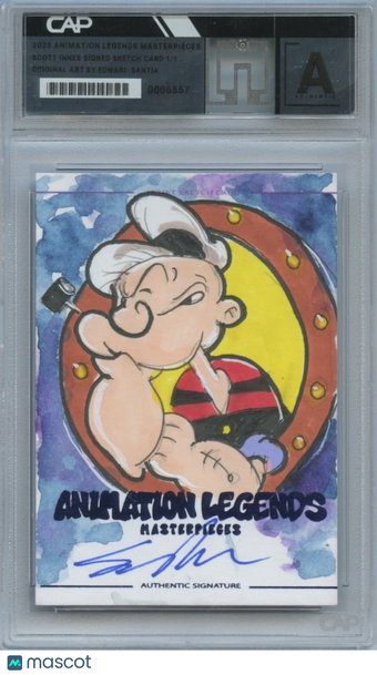 Popeye 2025 Animation Legends Edward Santia Auto Autograph 1/1 Sketch Card