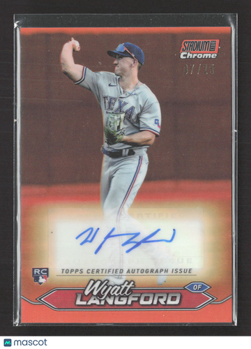 2024 Topps Stadium Club Chrome Wyatt Langford #SCCA-WL Orange /25 RC