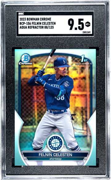 2023 Bowman Chrome Aqua Refractor Felnin Celesten #BCP-156 /125 SGC 9.5