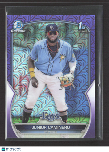 2023 Bowman Chrome Junior Caminero #BCP-61 Purple Mojo Refractor /250 1st Bowman