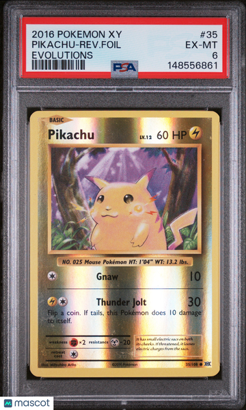 2016 Pokemon Xy Evolutions Pikachu-Rev. Foil Evolutions PSA 6 #35