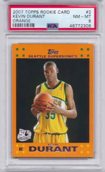 2007 Kevin Durant Topps Orange PSA 8