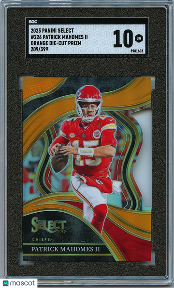 2023 Select Patrick Mahomes II #226 Orange Die-Cut SGC 10