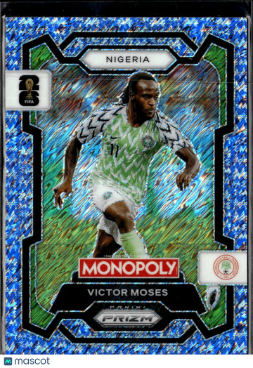 Victor Moses 2026 Panini Prizm Monopoly FIFA World Cup 26 Blue Shimmer /10 Nigeria