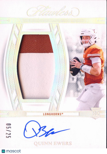 2025 Panini Flawless Collegiate Quinn Ewers #RPAV-QES /25 Patch RC