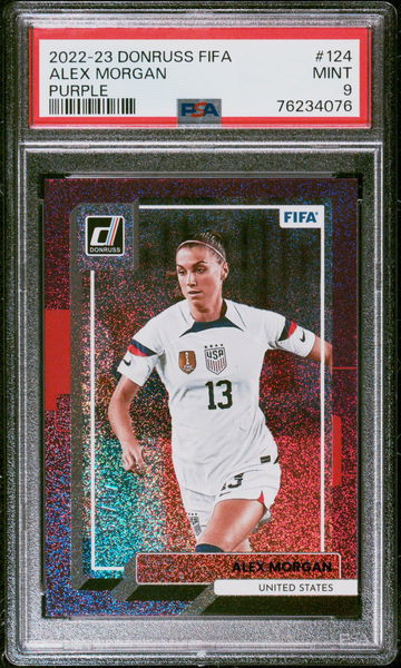 2022 DONRUSS PANINI FIFA ALEX MORGAN PURPLE #124 PSA 9