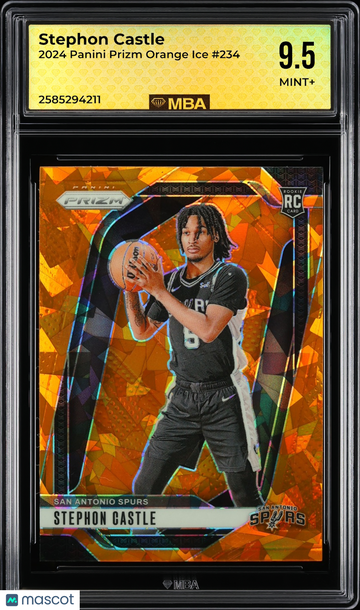 2024 Panini Prizm Stephon Castle #234 Orange Ice MBA 9.5