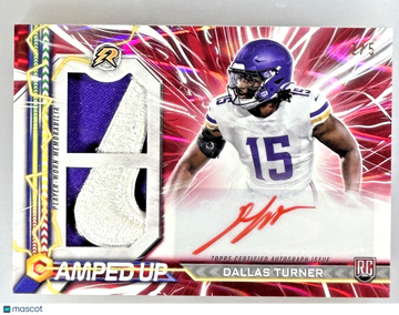 2024 Topps Dallas Turner #RPA-DT Red Power Surge Refractor Parallel/Variety Rookie Memorabilia Insert Topps
