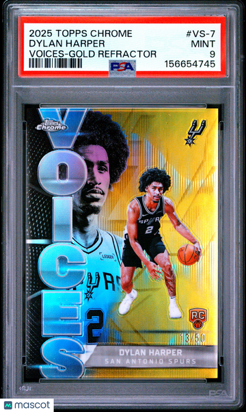 2025 Topps Chrome Voices Dylan Harper #VS-7 Gold Refractor PSA 9