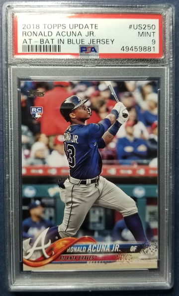 Ronald acuna jr 2018 topps update psa mint 9