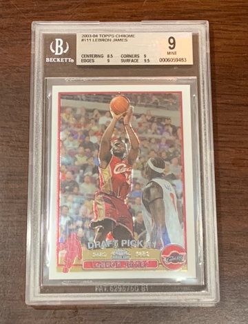 2003 Topps Chrome Lebron James BGS 9