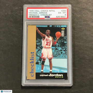 1995 Collector's Choice International French II Michael Jordan #200 French II Checklist PSA 6