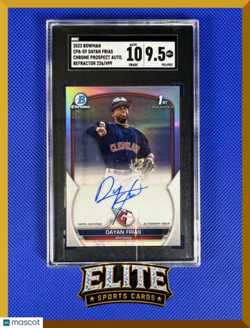 2023 Bowman Chrome Dayan Frias #CPA-DF Refractor /499 1st Bowman SGC 9.5 Auto 10