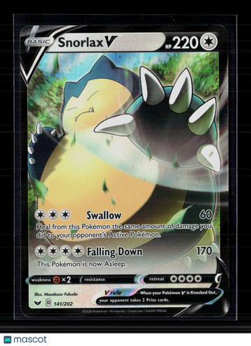 Pokemon 2020 Sword & Shield Snorlax V #141/202