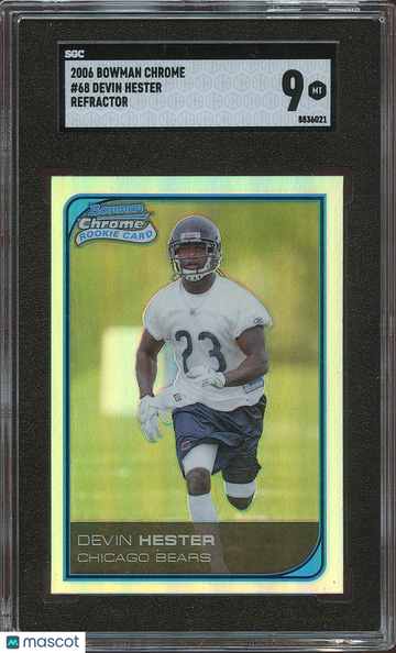 2006 Bowman Chrome Devin Hester #68 Refractor Rookie SGC 9