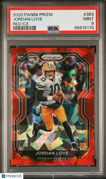 2020 Panini Prizm Jordan Love #363 Red Ice PSA 9 Football Trading Card