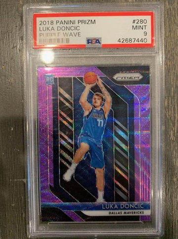 Luka Doncic Purple wave Prizm Rc psa 9