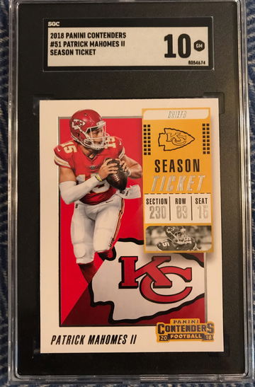 2018 Panini Contenders Patrick Mahomes Season Ticket SGC 10