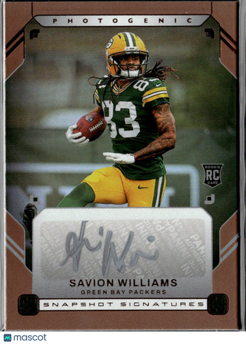 Savion Williams 2026 Panini Photogenic Snapshot Signatures RC Auto Green Bay Packers