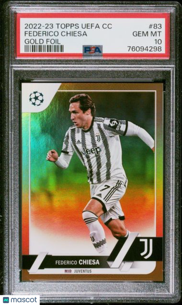 2022 Topps UEFA Club Competitions Federico Chiesa #83 Gold Foil PSA 10