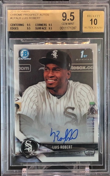 LUIS ROBERT 2018 BOWMAN CHROME BASE AUTO CPALR TRUE GEM BGS 9.5