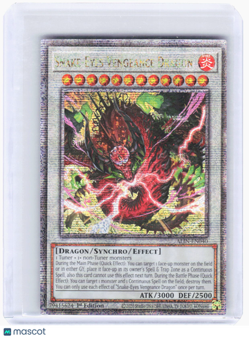 YuGiOh! Alliance Insight Snake-Eyes Vengeance Dragon Quarter Century Secret Rare 1st Ed Foil Trading Card
