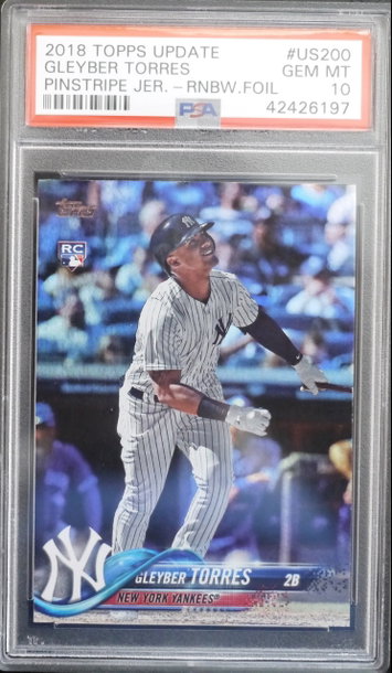 PSA 10 - 2018 TOPPS UPDATE GLEYBER TORRES #US200 RAINBOW FOIL