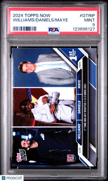 2024 Topps Now Caleb Williams Drake Maye Jayden Daniels #DTRIP PSA 9