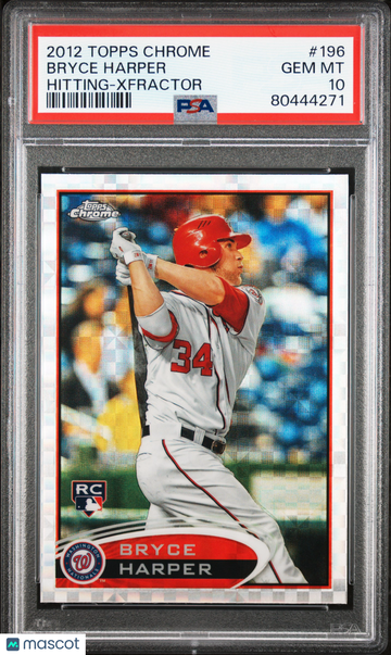 2012 Topps Chrome Bryce Harper #196 Xfractor PSA 10