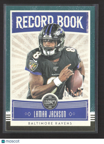 2020 Panini Legacy Record Book Lamar Jackson #RB-LJ 024/100