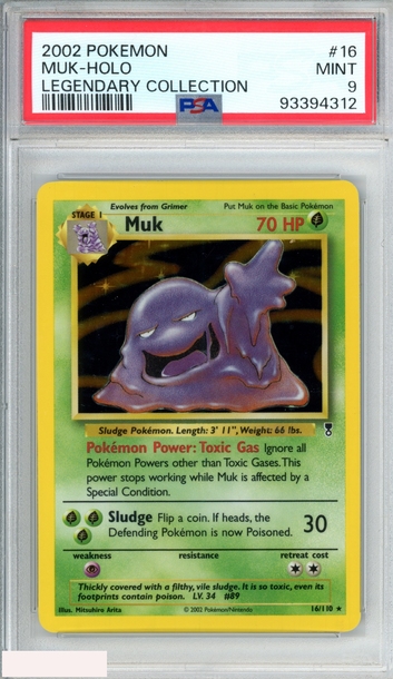 2002 POKEMON LEGENDARY COLLECTION MUK HOLO #16 PSA 9 MINT