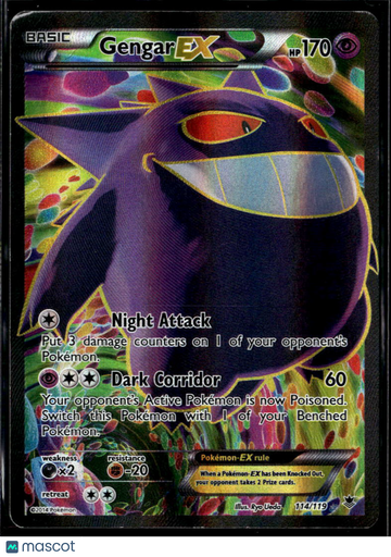 2014 Phantom Forces Gengar EX Holo Ultra Rare SR FA #114/119