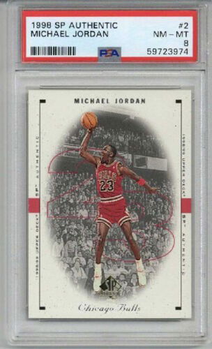 1998 UPPER DECK SP AUTHENTIC #2 MICHAEL JORDAN CARD CHICAGO BULLS PSA 8 MINT