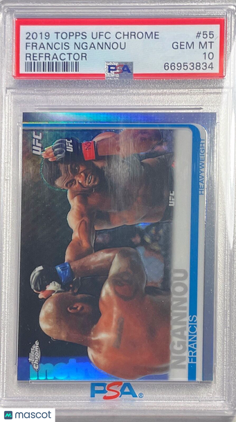 2019 Topps UFC Chrome Francis Ngannou #55 Refractor PSA 8
