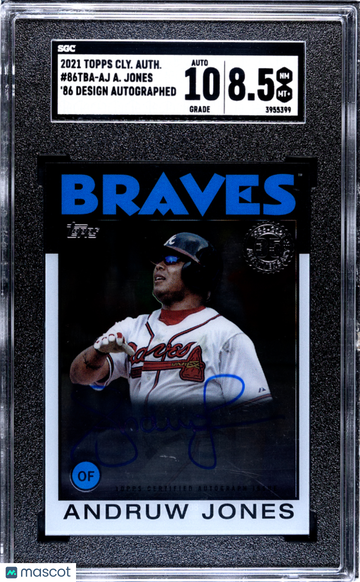 2021 Topps Clearly Authentic Andruw Jones #86TBA-AJ '86 Design Autograph SGC 8.5 Auto 10